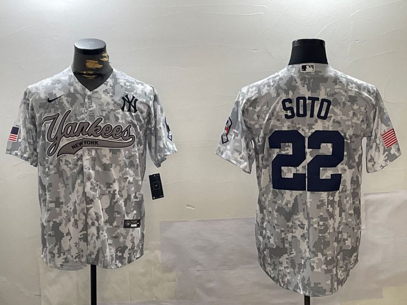 Men New York Yankees 22 Soto Camo Joint Name 2024 Nike MLB Jersey style 1